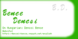 bence dencsi business card